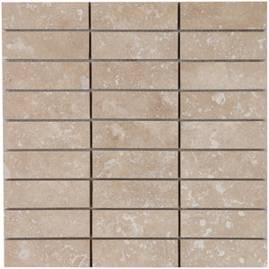 3,1x10x1 cm Classic Travertine Honed Mosaic