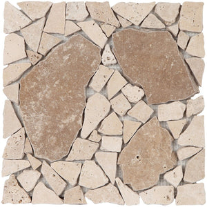 Paledien x1 cm Classic-Big Noce Travertine Tumbled Mosaic