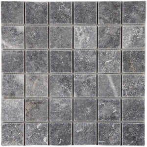 5x5x1 cm Black Marble Tumbled Mosaic