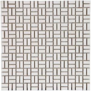 1x2,3x1 cm White Marble Polished Twin Mosaic