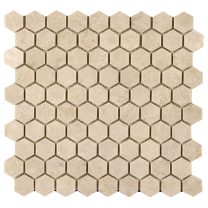 3,1x1 cm Beige Polished Hexagon Mosaic