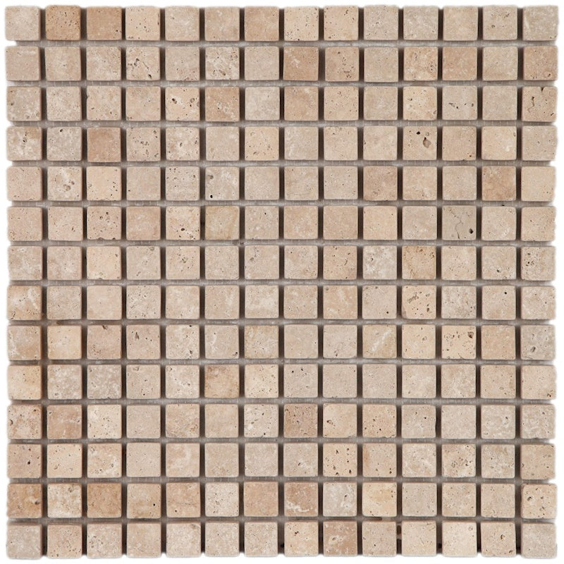 1,9x1,9x1 cm Classic Travertine Tumbled Mosaic