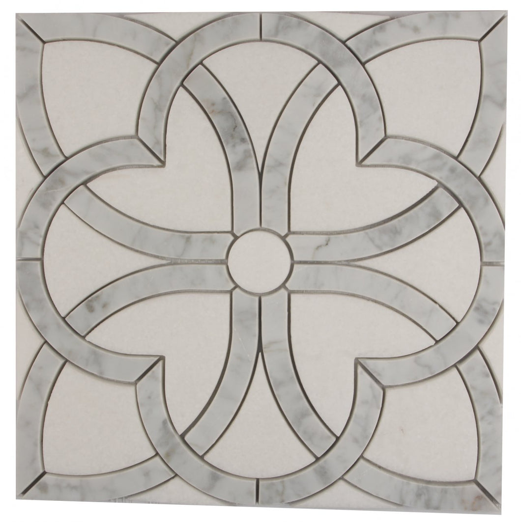 Rosette Waterjet Mosaic, 30.5 x 30.5 x 1 cm