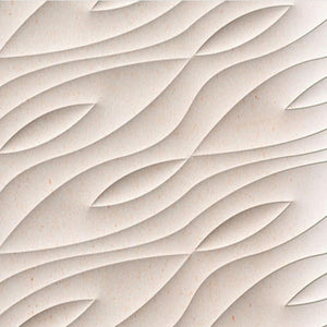 Wavien carved stone tile, 60 x 60 x 2 cm