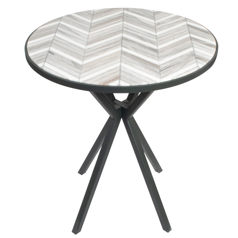 Marble Coffee Table HERRINGBONE Ø 46 x 56 cm (low)