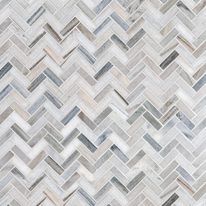 Herringbone Waterjet Mosaic, 30.5 x 33.5 x 1 cm