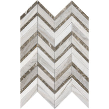 Load image into Gallery viewer, Chevron Waterjet Mosaic, 30.2 x 40.6 x 1 cm
