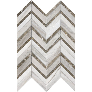 Chevron Waterjet Mosaic, 30.2 x 40.6 x 1 cm