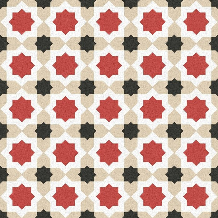 Alhambra Star Cement Tile 20 x 20 x 1.8 cm, several colors available